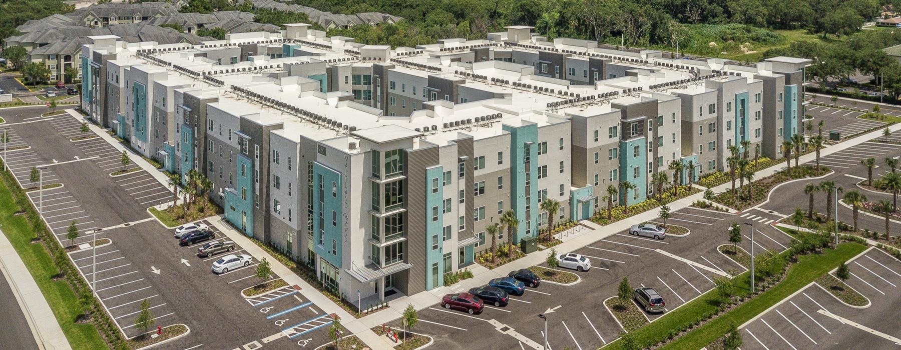 a high angle view of a building